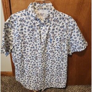 Penguin by Munsingwear Shirt Men’s L White Flower Stretch Front Pocket